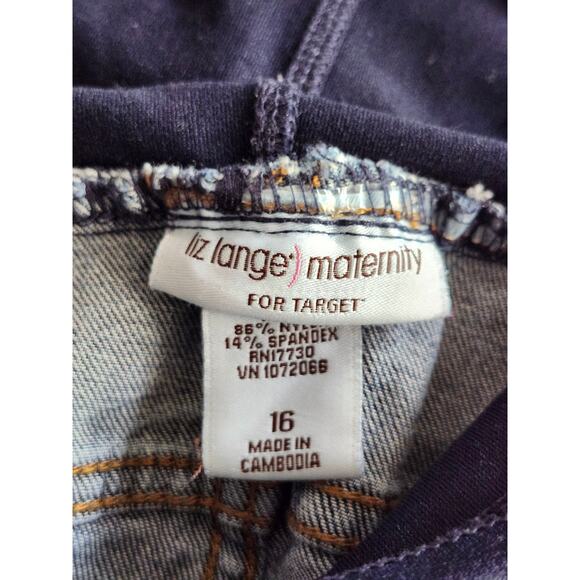 Liz Lange Maternity Pull On Knit Tummy Boot Cut Denim Jeans Size 16 A0101 - Picture 4 of 5